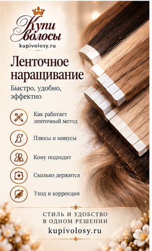 Иллюстрация к статье «Ленточное наращивание: готовая прядь, клеевая основа и уход» — вариант 1