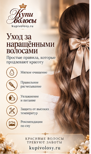 Иллюстрация к статье «Уход за наращёнными волосами: рабочая памятка на каждый день» — вариант 8