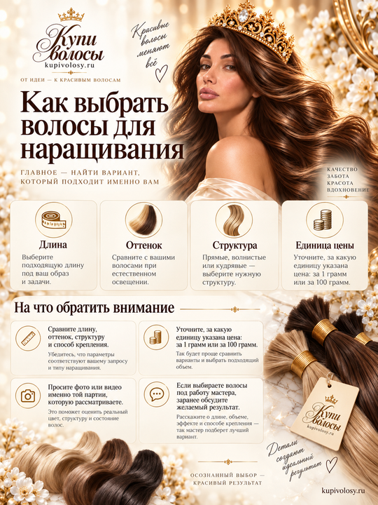 Иллюстрация к статье «Как выбрать волосы для наращивания: десять вопросов перед покупкой» — вариант 1