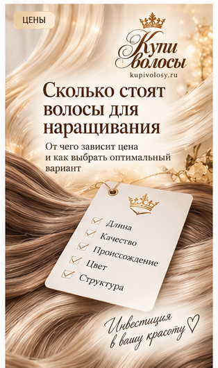 Иллюстрация к статье «Сколько стоят волосы для наращивания: как сравнить материал без путаницы»