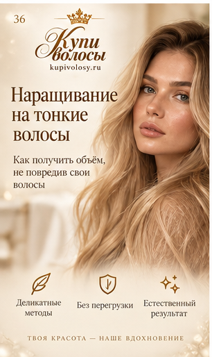 Иллюстрация к статье «Наращивание на тонкие волосы: вопросы о нагрузке важнее названия метода» — вариант 2