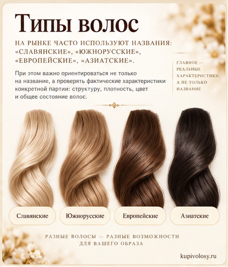Иллюстрация к статье «Типы волос в продаже: материал, фактура и название категории»