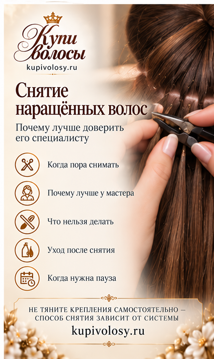 Иллюстрация к статье «Снятие наращённых волос: что важно знать до процедуры» — вариант 6