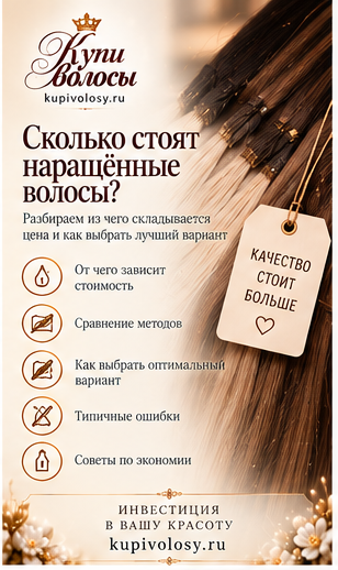 Иллюстрация к статье «Сколько стоят наращённые волосы: материал, работа и расходы после установки» — вариант 2