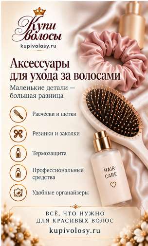 Иллюстрация к статье «Аксессуары для ухода за волосами: что действительно пригодится дома» — вариант 4