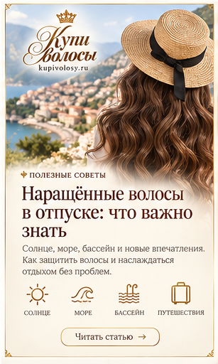 Иллюстрация к статье «Наращённые волосы в отпуске: что подготовить до поездки»