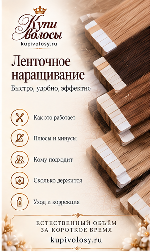 Иллюстрация к статье «Ленточное наращивание: готовая прядь, клеевая основа и уход» — вариант 2