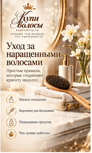 Иллюстрация к статье «Уход за наращёнными волосами: рабочая памятка на каждый день» — вариант 2