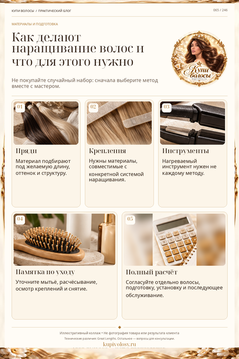 Иллюстрация к статье «Что нужно для наращивания волос: материал, инструменты и план ухода»