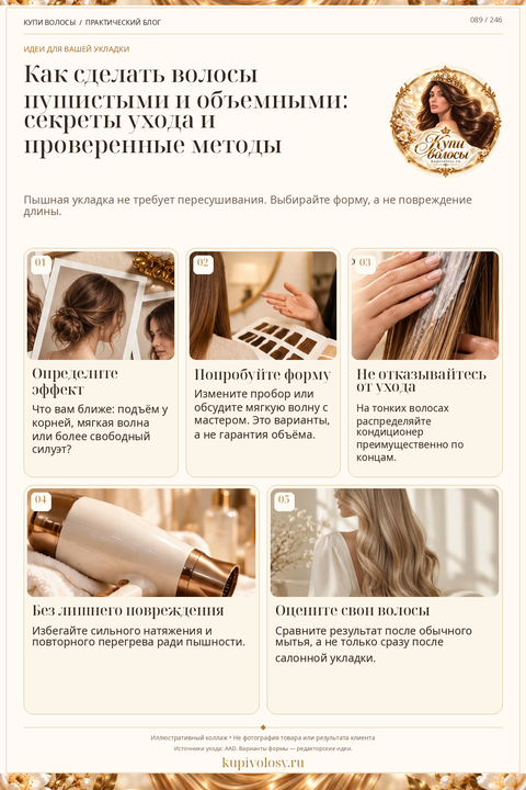 Иллюстрация к статье «Пушистые и объёмные волосы: как выбрать эффект, не пересушивая длину»