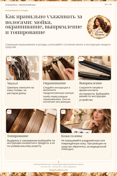 Иллюстрация к статье «Уход, окрашивание, выпрямление и тонирование: как не смешать инструкции»