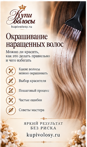 Иллюстрация к статье «Окрашивание наращённых волос: как подготовить решение, а не случайный эксперимент» — вариант 1