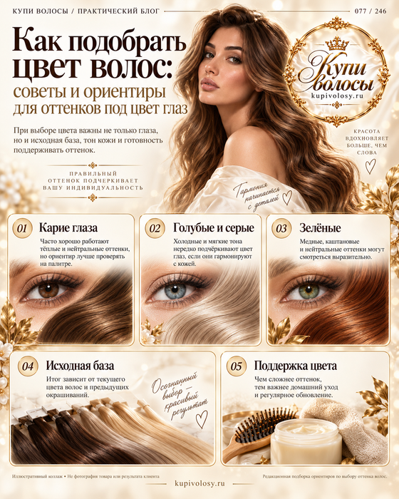 Иллюстрация к статье «Цвет волос и цвет глаз: как использовать сочетания без жёстких правил»
