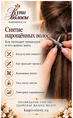 Иллюстрация к статье «Снятие наращённых волос: что важно знать до процедуры» — вариант 2