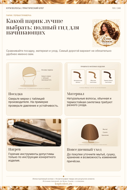 Иллюстрация к статье «Какой парик выбрать в первый раз: посадка, материал и ежедневный уход»