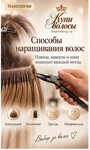 Иллюстрация к статье «Способы наращивания волос: выбираем конструкцию под свои привычки» — вариант 2