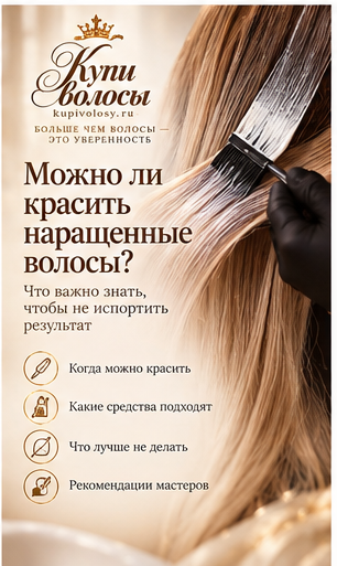 Иллюстрация к статье «Можно ли красить наращённые волосы: сначала состав материала и его история» — вариант 1