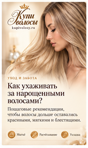 Иллюстрация к статье «Наращённые волосы дома: уход между визитами к мастеру» — вариант 2