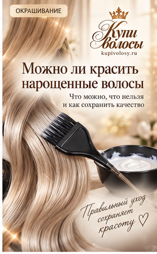 Иллюстрация к статье «Можно ли красить наращённые волосы: сначала состав материала и его история» — вариант 2