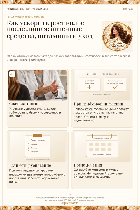 Иллюстрация к статье «Волосы после «лишая»: сначала уточните диагноз»
