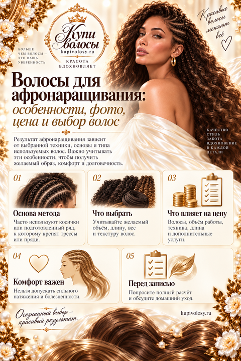 Иллюстрация к статье «Волосы для афронаращивания: материал, крепление и комфорт»