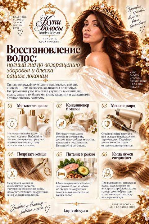 Иллюстрация к статье «Восстановление волос: что можно улучшить уходом, а что требует другого решения»