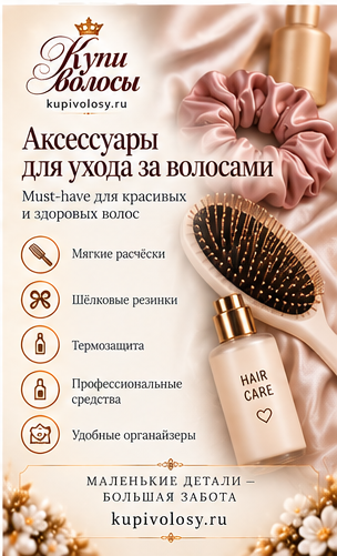 Иллюстрация к статье «Аксессуары для ухода за волосами: что действительно пригодится дома» — вариант 3