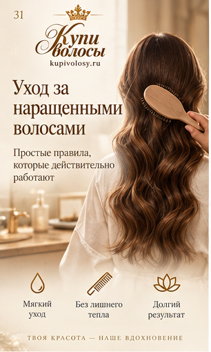Иллюстрация к статье «Уход за наращёнными волосами: рабочая памятка на каждый день» — вариант 4