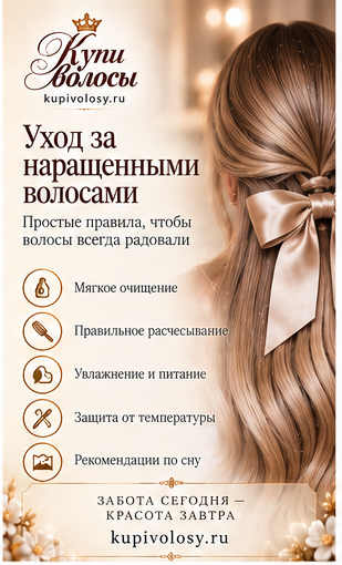 Иллюстрация к статье «Уход за наращёнными волосами: рабочая памятка на каждый день» — вариант 1
